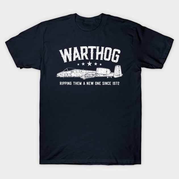 A-10 Thunderbolt Warthog US Aircraft Plane Airplane Funny Blueprint Vintage T-Shirt by BeesTeez